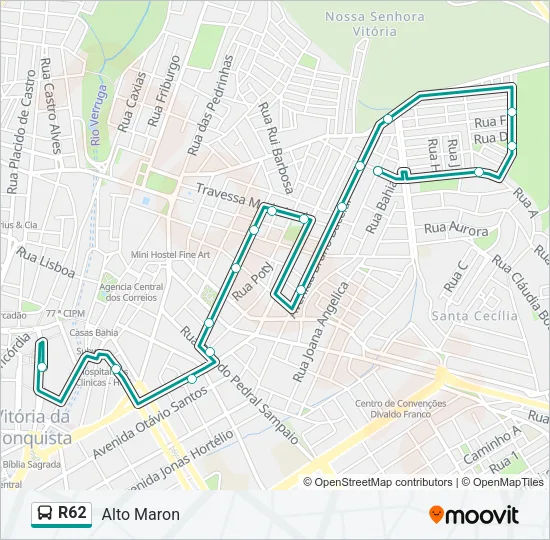 R62 Bus Line Map