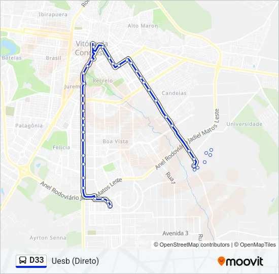 D33 Bus Line Map