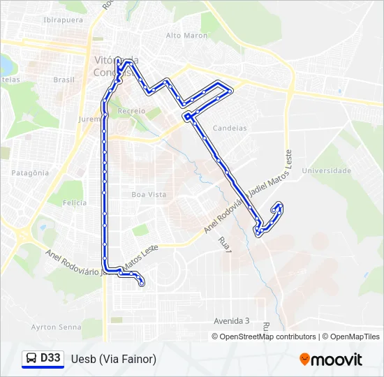 D33 Bus Line Map