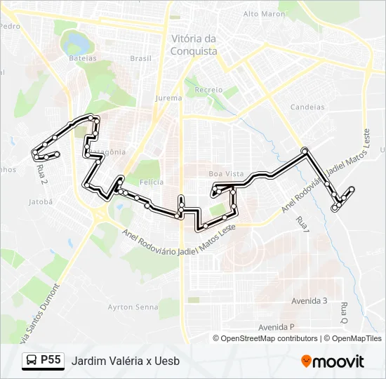 P55 Bus Line Map