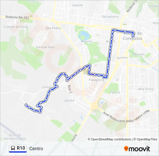 R10 Bus Line Map