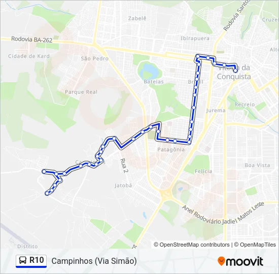 R10 Bus Line Map