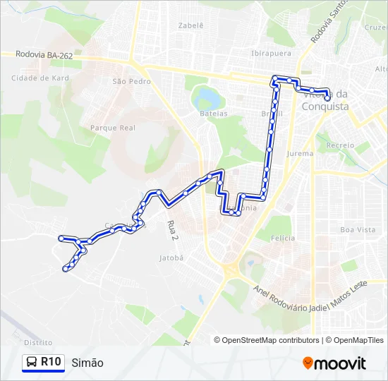 R10 Bus Line Map
