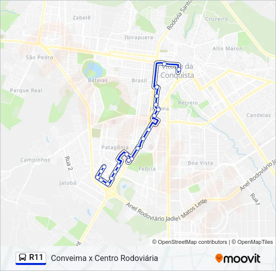 R11 Bus Line Map