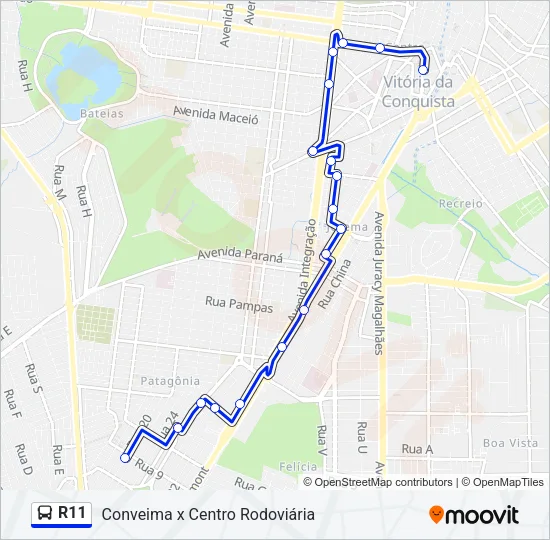R11 Bus Line Map
