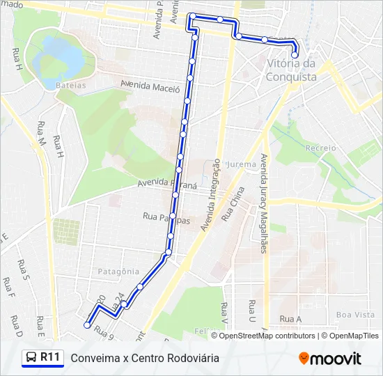 R11 Bus Line Map