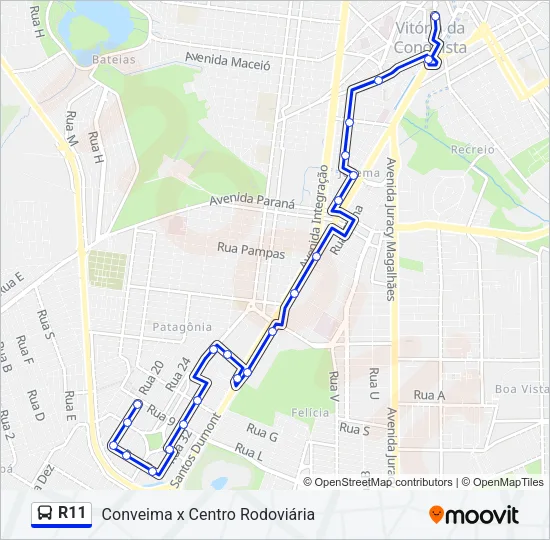 R11 Bus Line Map
