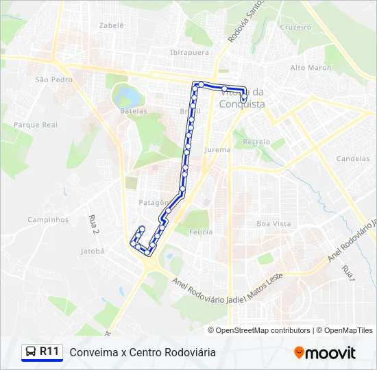 R11 Bus Line Map