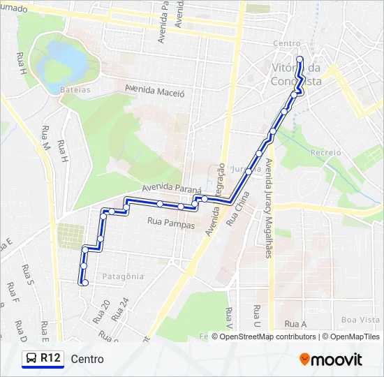 R12 Bus Line Map