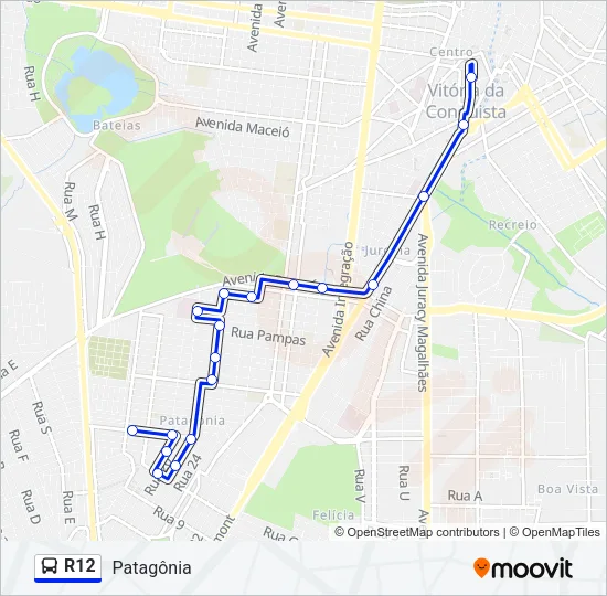 R12 Bus Line Map