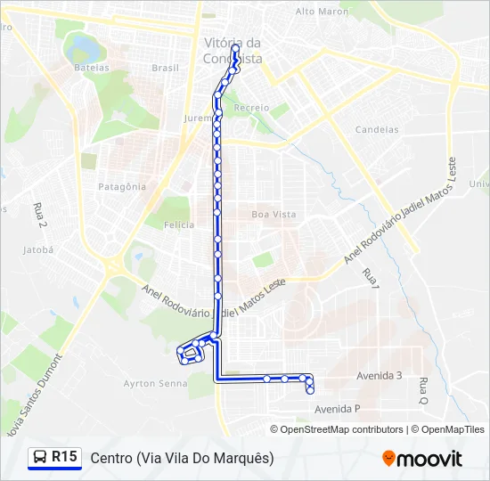 R15 Bus Line Map