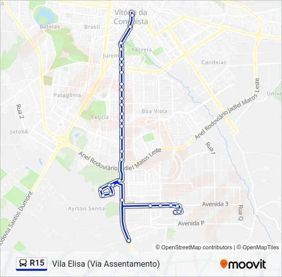 R15 Bus Line Map