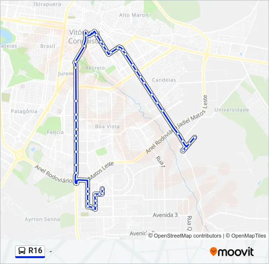 R16 Bus Line Map