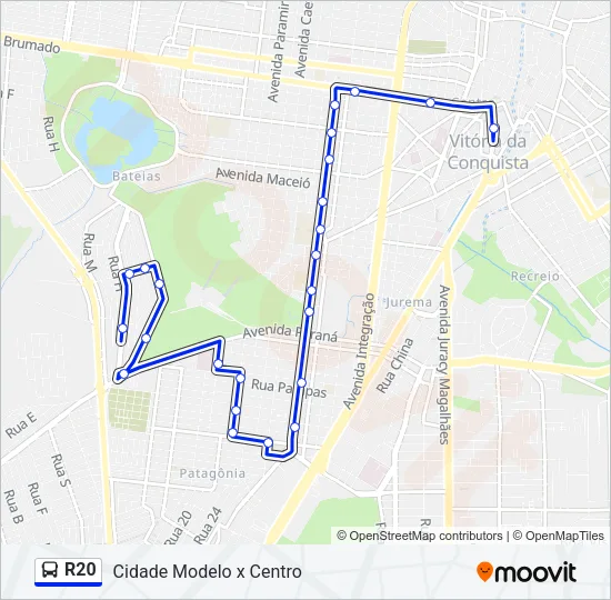 R20 Bus Line Map