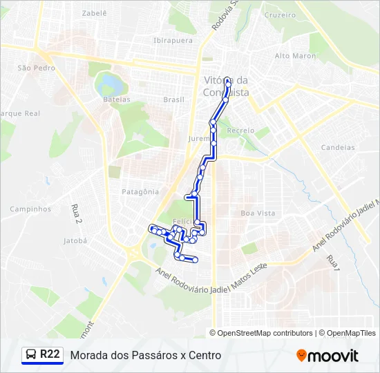 R22 Bus Line Map