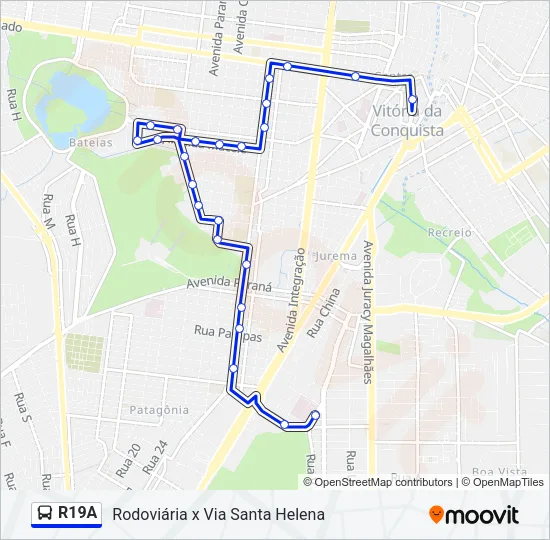 R19A Bus Line Map