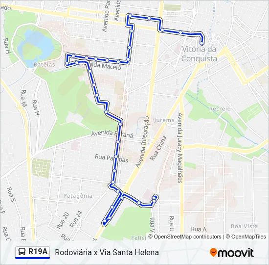 R19A Bus Line Map