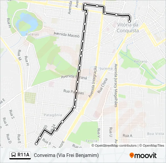 R11A Bus Line Map