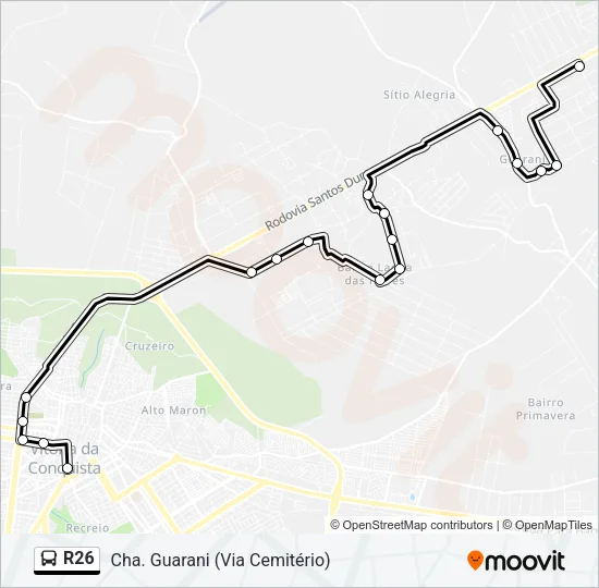 R26 Bus Line Map