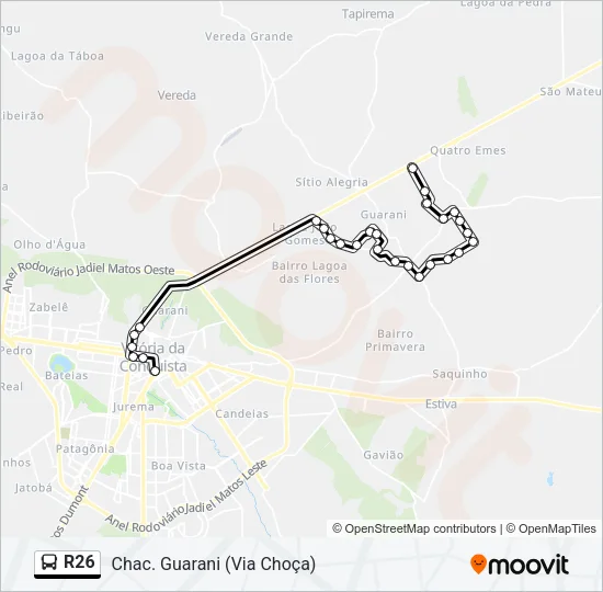 R26 Bus Line Map