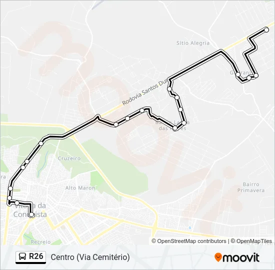 R26 Bus Line Map
