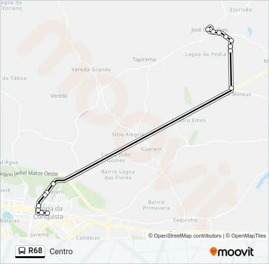 R68 Bus Line Map
