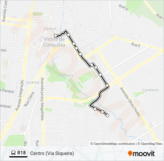 R18 Bus Line Map