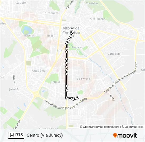 R18 Bus Line Map