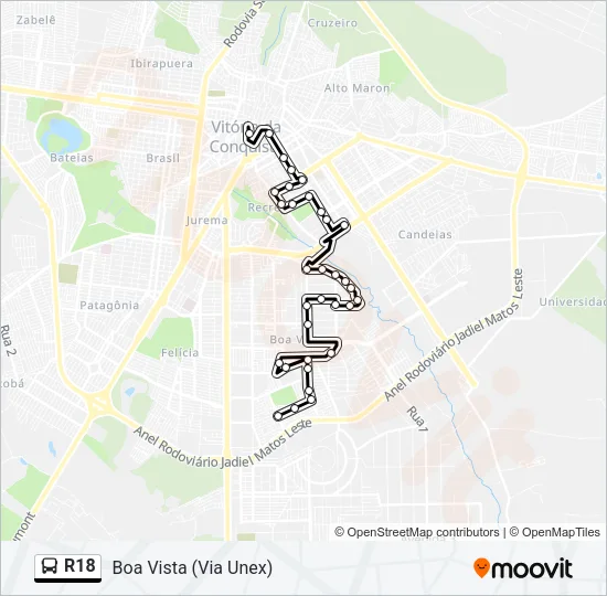 R18 Bus Line Map