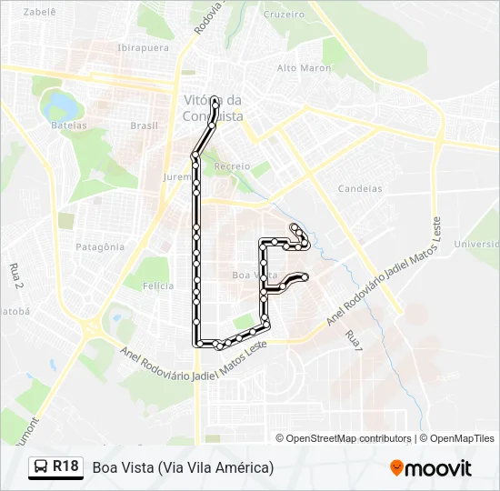R18 Bus Line Map