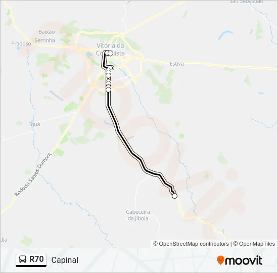 R70 Bus Line Map