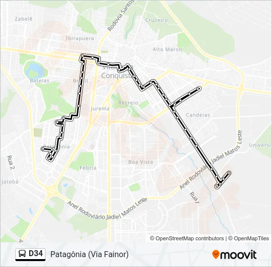 D34 Bus Line Map