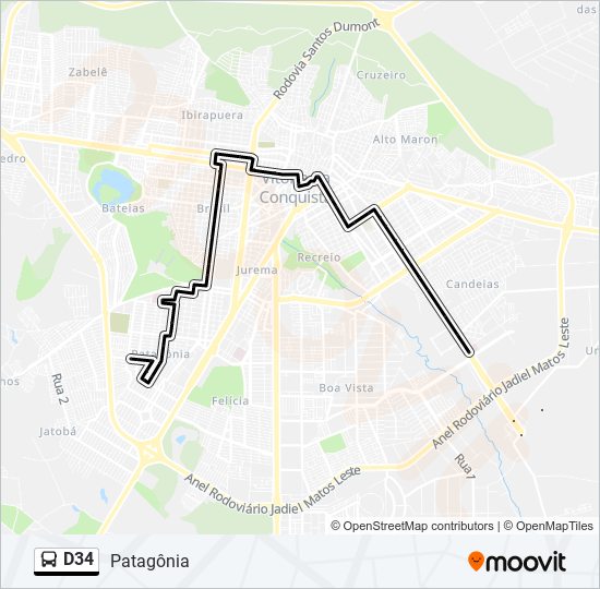 D34 bus Line Map