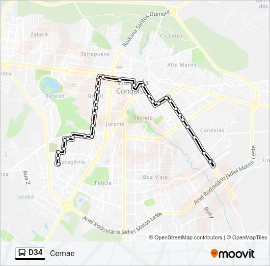 D34 Bus Line Map