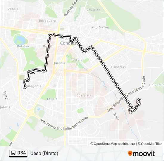 D34 Bus Line Map