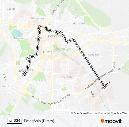 D34 Bus Line Map
