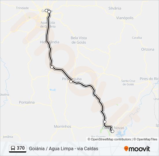 Mapa da linha 370 de ônibus