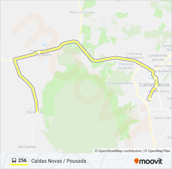 Mapa da linha 256 de ônibus