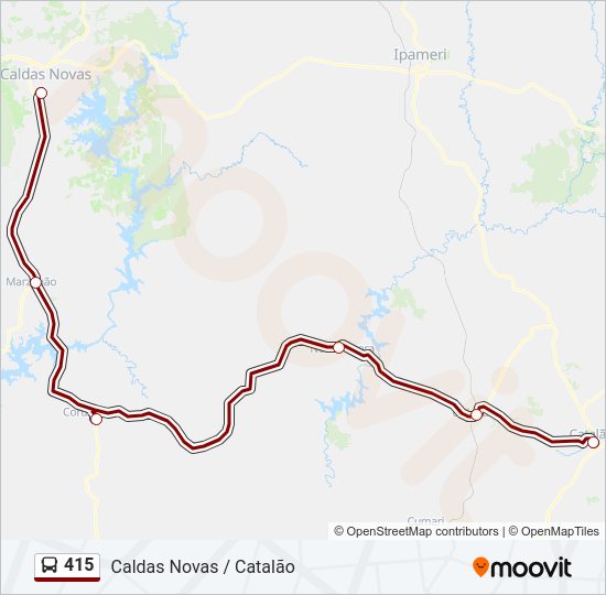 Mapa da linha 415 de ônibus