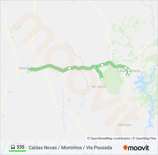 Mapa da linha 535 de ônibus