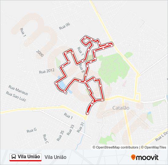 Mapa da linha 08 de ônibus