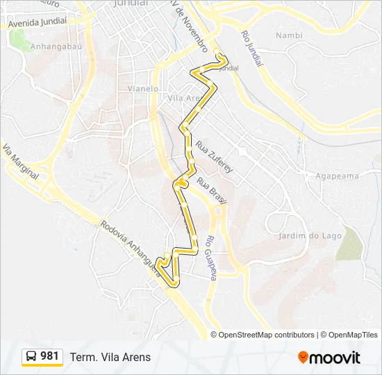 981 Bus Line Map