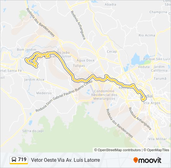 719 bus Line Map