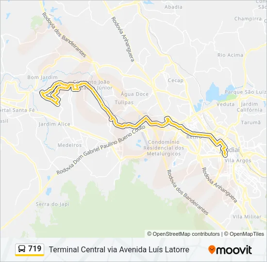 719 Bus Line Map