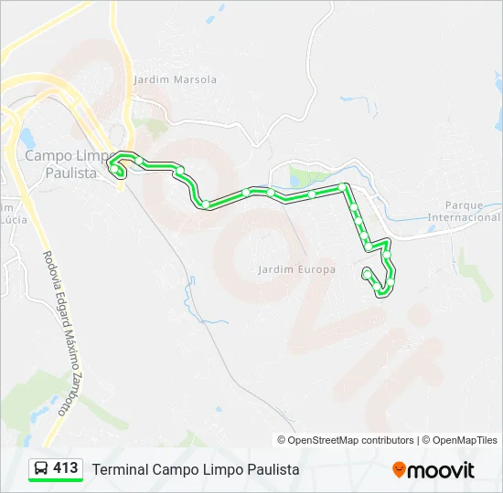 413 Bus Line Map