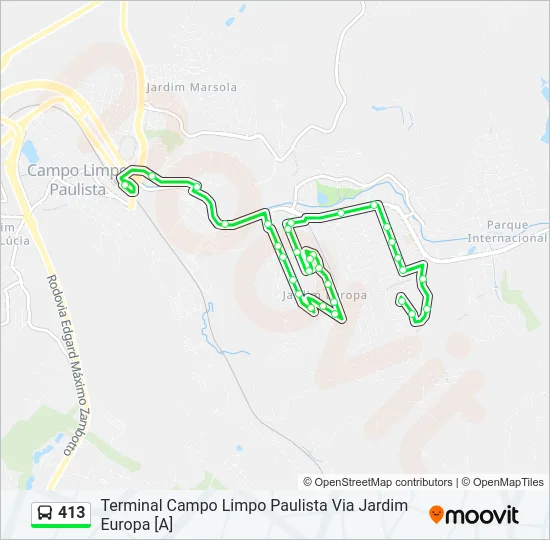 413 Bus Line Map