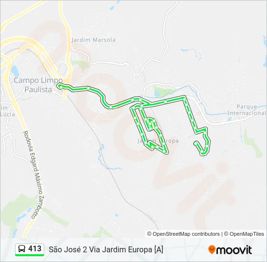 413 Bus Line Map