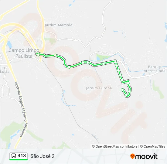 413 Bus Line Map