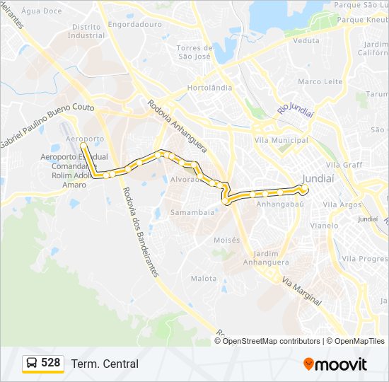 Mapa da linha 528 de ônibus