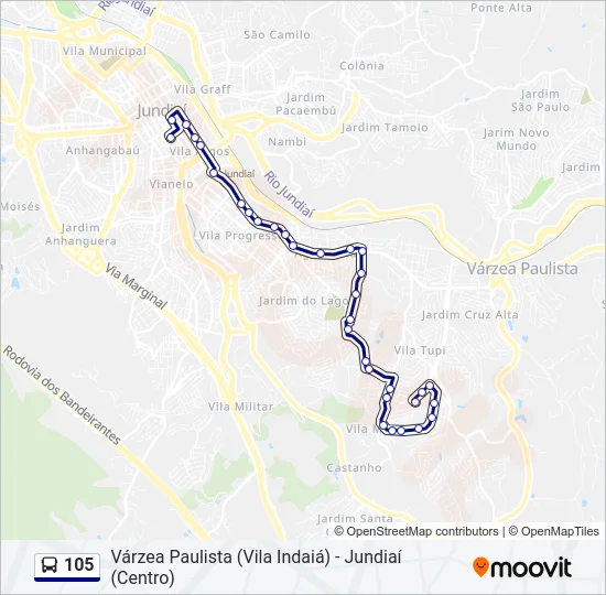 105 Bus Line Map